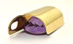 Dramatic 14K Yellow Gold Amethyst Pendant