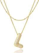 "Initial ‘L' Pendant Sterling Silver & Dancing Moissanite