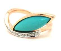 14kt Yellow gold Turquoise and diamond bypass ring