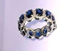 Beautiful 7.65 Cttw Lab Siimulated Violet Blue Tanzanite Diamond Ring