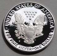 1990 S Proof Silver Eagle With Box and Paper