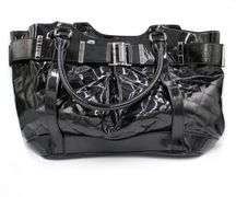 Burberry Beaton Eastmore Landscape Patent Leather Tote Handbag