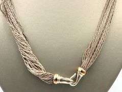 Tiffany & CO silver and gold multi strand necklace
