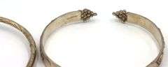 Group lot of 3 cuff bangles in 925 sterling silver