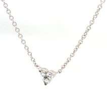 925 sterling silver 3 cluster cubic zirconia pendant on chain