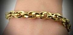 Italian-Made 18K Yellow Gold Interlocking Ovals Bracelet