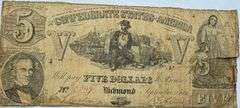 $5  Sep 2 1861 Series CSA Note