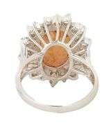 5.25ct Oval Imperial Topaz and 1.00ctw Diamond Starburst Frame Ring in 14K