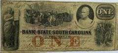 $1 Bank of The State of South Carolina Charleston April 4 1861 Note