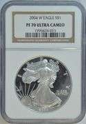 NGC PF70 ULTRA CAMEO 2004-W $1 Silver Eagle