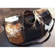 Extra Large Tricolor Cowhide Duffel Bag