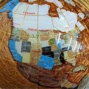36-Inch Gold Tripod Floor Standing Gemstone World Globe