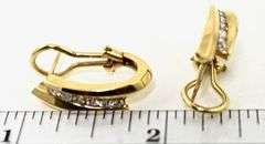 Classy 14K Yellow Gold Channel-Set Diamond Earrings