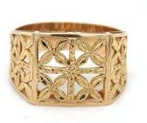 Attractive 18K YG Italian Made Contemporary Ring