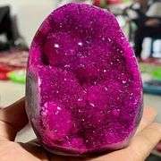 Rose Red Crystal Geode Natural Rock Crystal