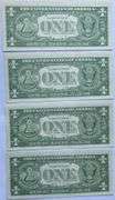 Four Consecutive 1957 Unc $1 Silver Certificates