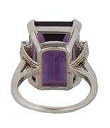 13.25ct Emerald Cut Amethyst and 0.20ctw Diamond Statement Ring in 14K
