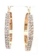 10kt Yellow gold 0.75ctw 2 row diamond hoop earrings