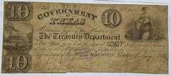 Jan 1 1839 Texas Treasury Note Houston.