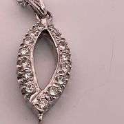 CERTIFIED 14K WHITE GOLD NECKLACE WITH DIAMOND PENDANT