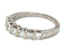 14kt White gold 0.75ctw princess cut diamond band