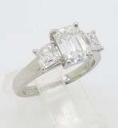 Platinum Martin Flyer Three Stone 2.21CTW Diamond Ring