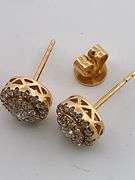 CERTIFIED BRAND NEW 18K YELLOW GOLD DIAMOND STUDS