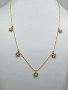 14k yellow gold Lab-Grown Multi-Diamond Dangle Station Necklace