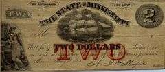 $2 State of Mississippi May 1 1864 Series Note.