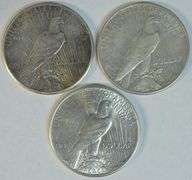 3 Better date Peace Silver Dollars in high grades: 1927, 27-S, & 34