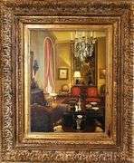 Original Framed Painting of Classic Elegant Traditional Home by Siu Ho Lee