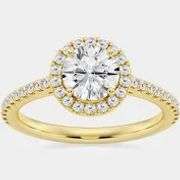1.33ctw F, VVS1 lab grown diamond with 14k gold ring