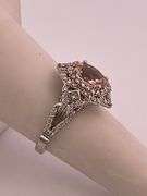 CERTIFIED 14K WHITE GOLD DIAMOND AND TOURMALINE RING