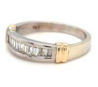 14kt White gold 0.35ctw baguette channel set band