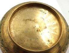 Vintage Indian brass lidded spice jar pot