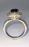 Stunning 14 Kt White Gold Plate 1.75 Ct Midnight Blue Simulated Sapphire Diamond Ringmond Ring