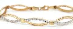 14kt two tone gold textured Infinity link bracelet