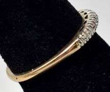 Simple 10K Yellow and White God Diamond Ring