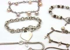 Group lot of 8 vintage 925 sterling silver bracelets