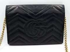 Gucci black lamb leather cross body