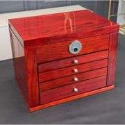 Luxury Rosewood Jewelry Box with Fingerprint Lock