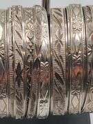 Great! Antique Russian silver, marked 84, quantity of 12 hand hammered antique silver bangles.
