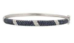 2.70ctw Pave Sapphire and 0.36ctw Diamond Bangle Bracelet in 14K