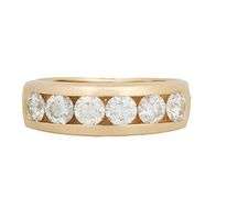Gents 2.00ctw Round Diamond Channel Set Band Ring in 14K
