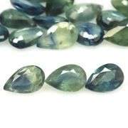 Gorgeous 6.68ct set of swirling blue green Sapphires!