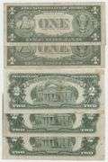 Lot of 5 Scarce STAR Notes: Two $1 & 3 $2 Red Seals