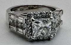 14K White Gold Princess Cut Diamond Ring