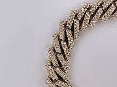 CERTIFIED 10K YELLOW GOLD MIAMI CUBAN DIAMOND LINK BRACELET
