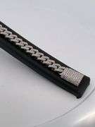 CERTIFIED 14K WHITE GOLD DIAMOND CUBAN LINK BRACELET.