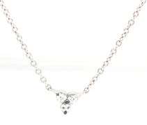 925 sterling silver 3 cluster cubic zirconia pendant on chain